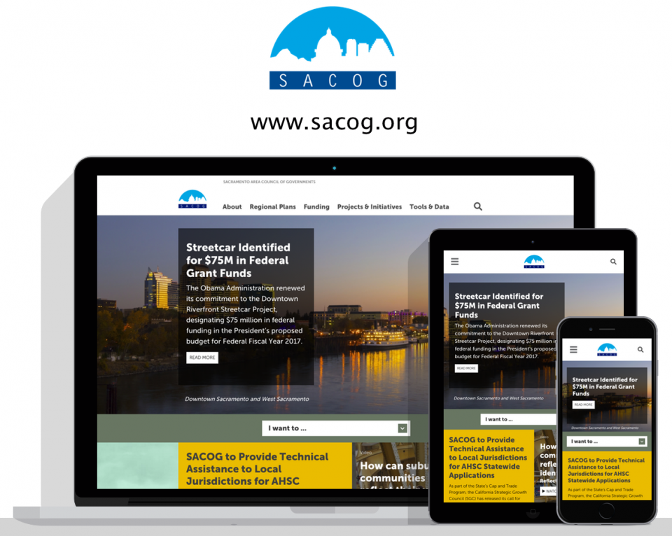 Sacramento Area Council of Governments new website by Sacramento website design agency, Digital Deployment