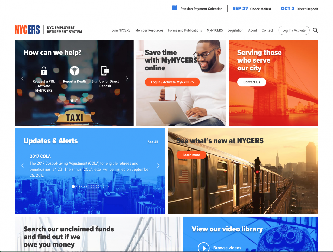 Innovative, new custom website design for New York Employees Retirement System
