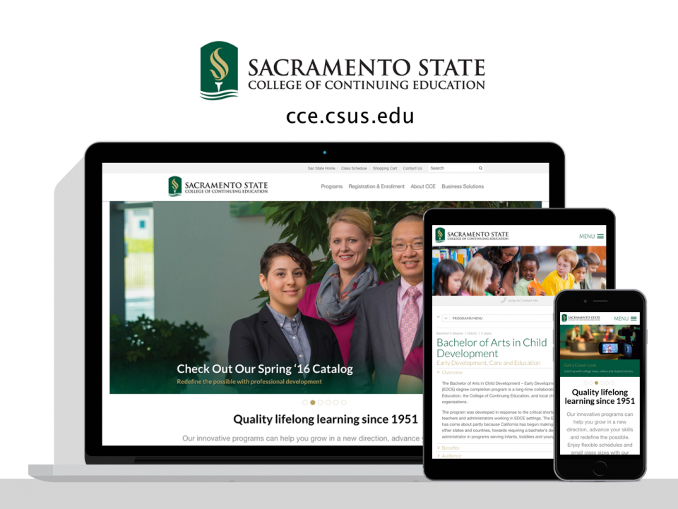 Sacramento State College of Continuing Education - a new website by Digital Deployment 