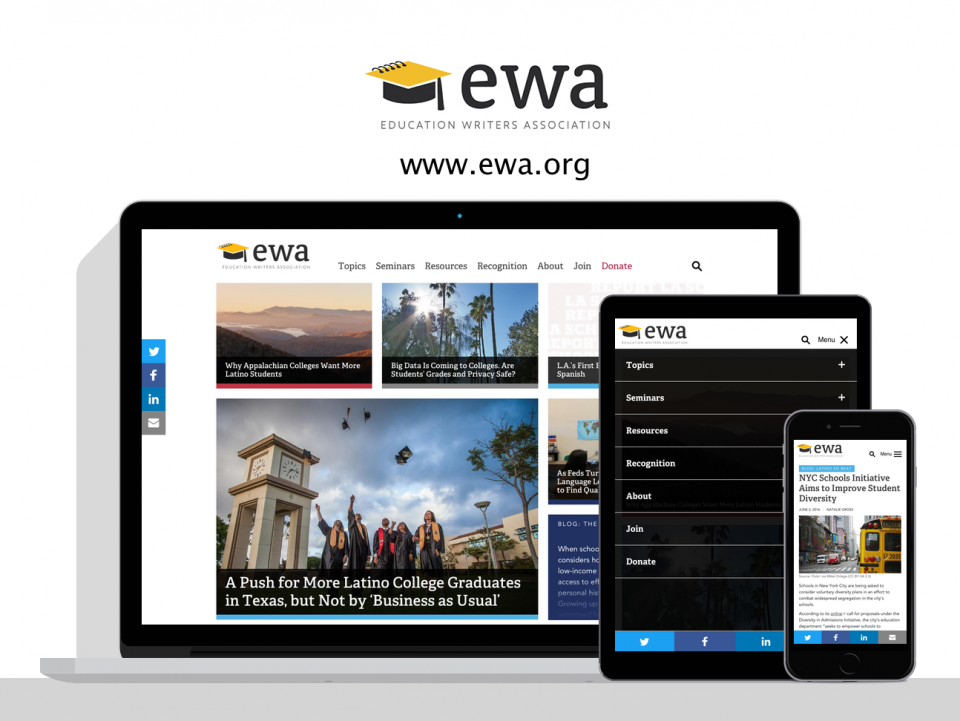 Education Writers Association web design by Digital Deployment