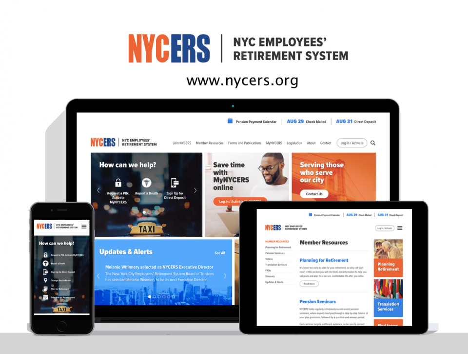 New York City Employees Retirement System new website, created by pension website design agency Digital Deployment