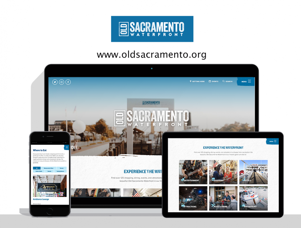 Old Sacramento Waterfront new website by Digital Deployment a website design firm in Sacramento