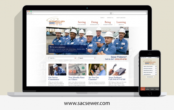 Sacramento Area Sewer District website by digital deployment