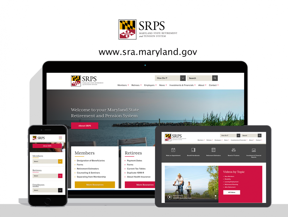 Maryland State Retirement and Pension System new website by pension website design agency, Digital Deployment