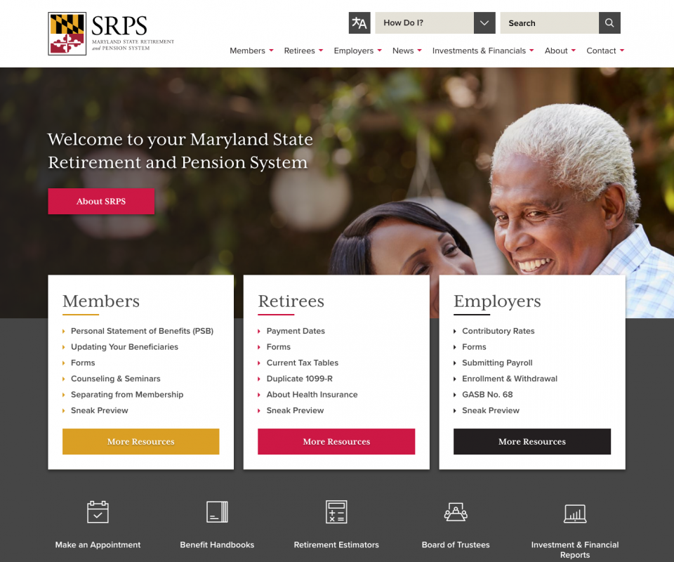 New, Custom website for Maryland State Retirement & Pension System 