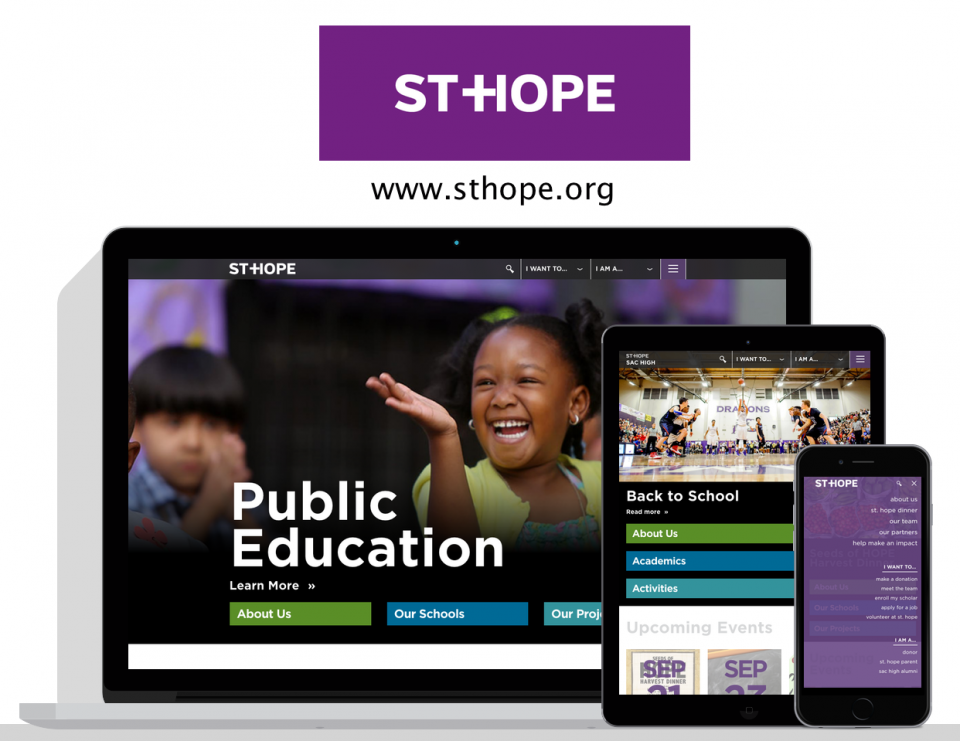 St. Hope new website by education website design agency, Digital Deployment