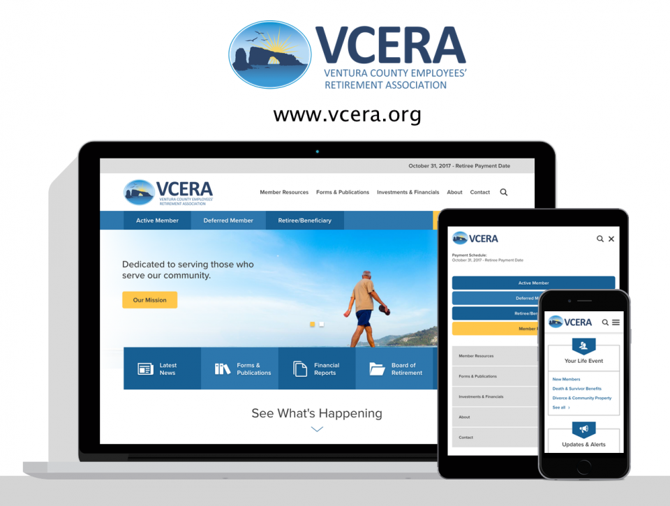 Ventura County Employees’ Retirement Association new website  by pension website design experts, Digital Deployment